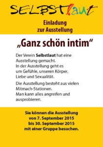 Bild von der Einladung zur Ausstellung bei Selbstlaut